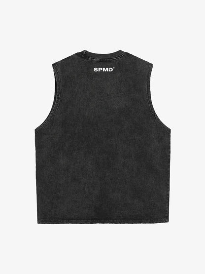 Original Distressed Cross Graphic Vest 