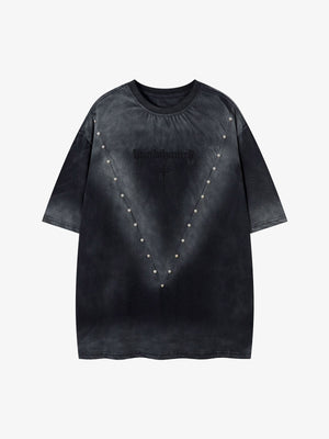 Oversized Cross and Studed T-Shirt 