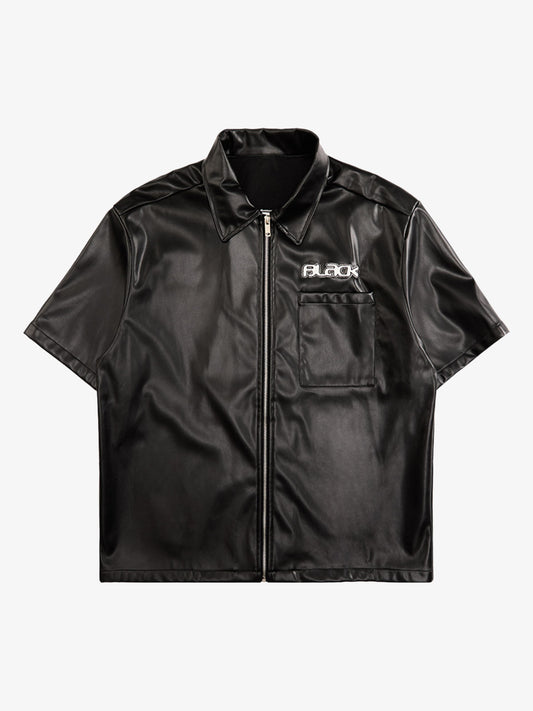 Gangster Rap Lettering Embroidered Leather Set 