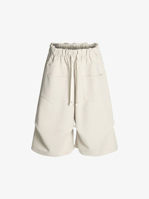 Side Pockets Drawstring Waist Casual Jorts 