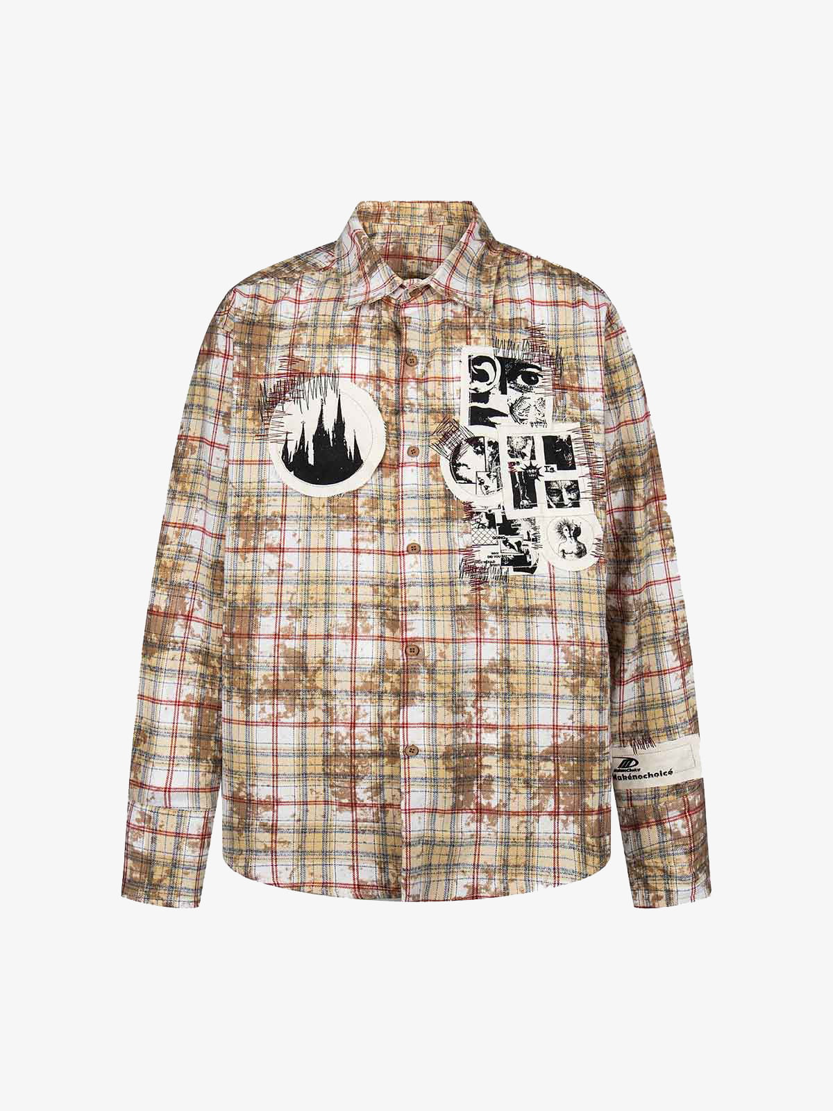 Retro Cleanfit Patch Embroidered Plaid Shirt 