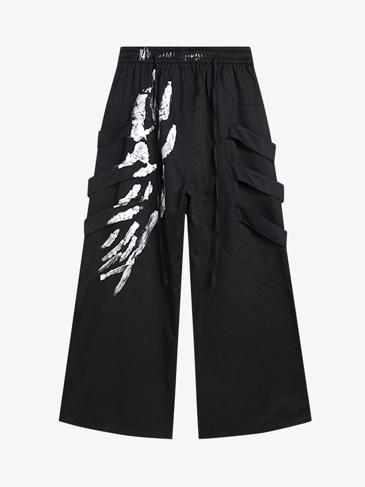 Deconstructed Brushed Silver Ribbon Drawstring Pant - 2177 
