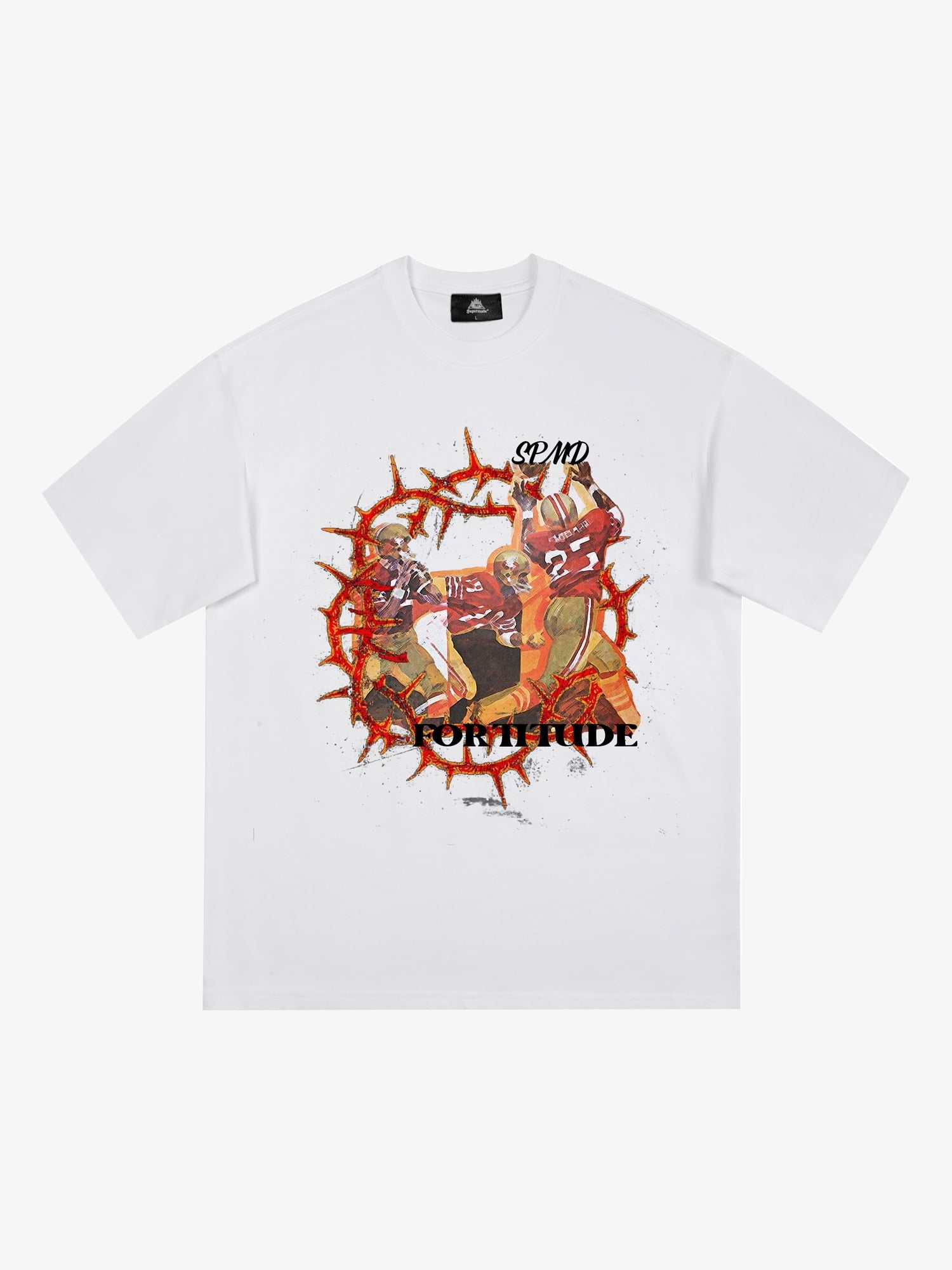 Super Bowl Football “FORTITUDE” Print T-Shirt 