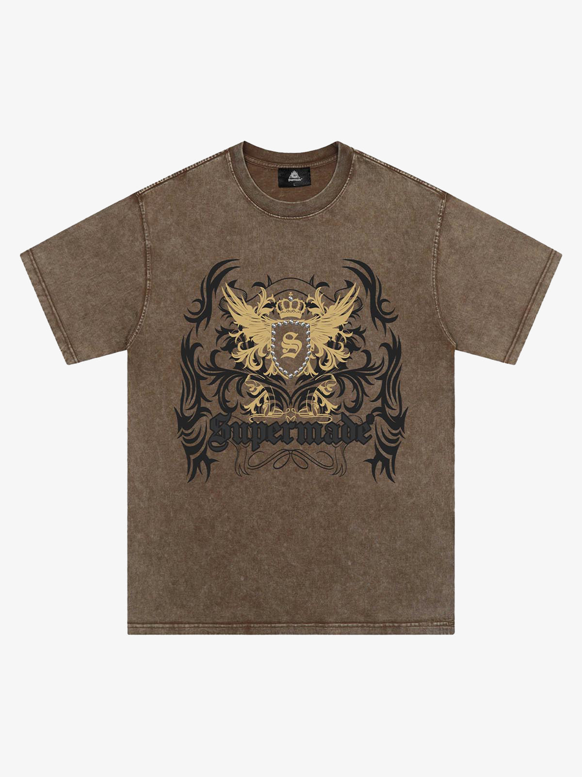Crown Print Studded Short Sleeve T-shirt 