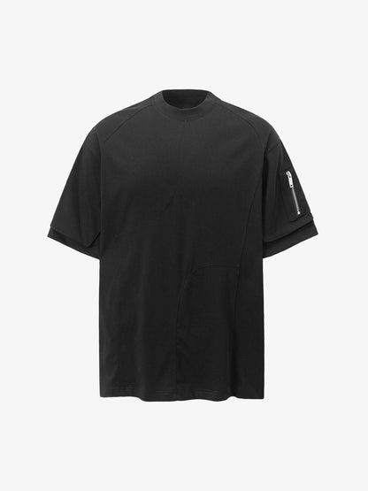 Retro Washed Deconstruction Functional Pocket T-shirt 