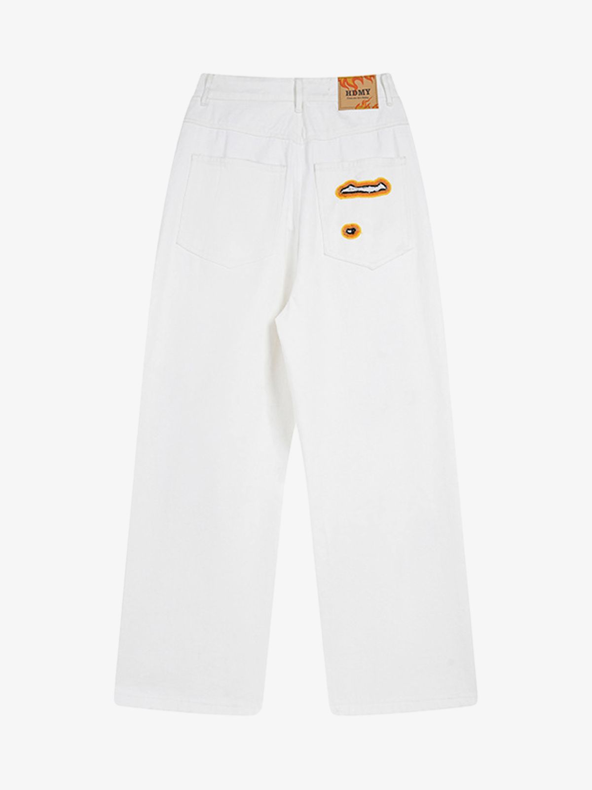 Street Flame Towel Embroidered Jeans 