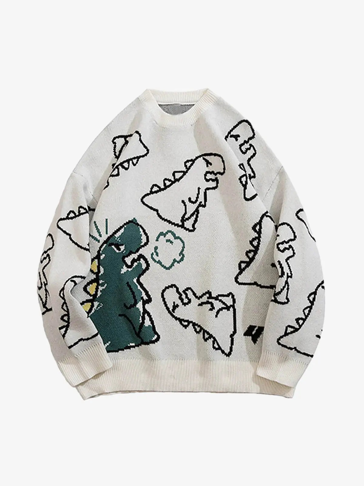 Thesupermade Cartoon Dinosaur Printed Sweater - 1004 