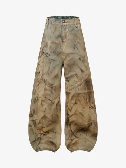 Dirty Dye Baggy Barrel Jeans 