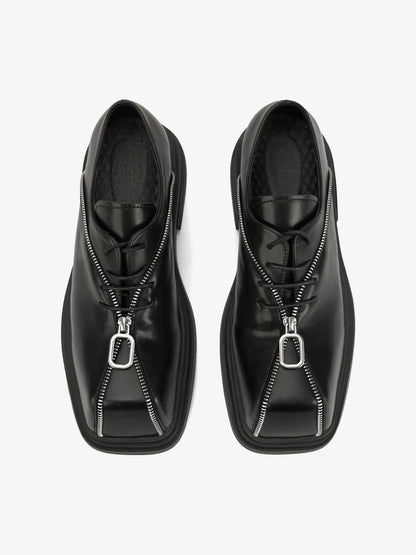 Thesupermade Punk Personality Zipper Design Leather Shoes - 2173 