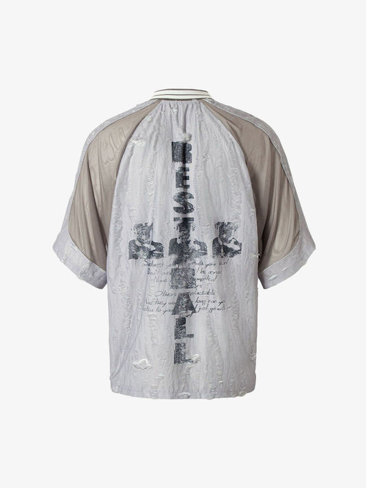 Street Stitching Cross Print T-shirt 