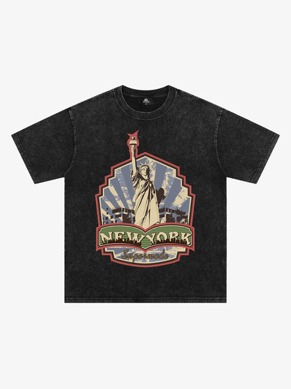 Orginal Street Statue of Liberty Independence Day T-shirt 