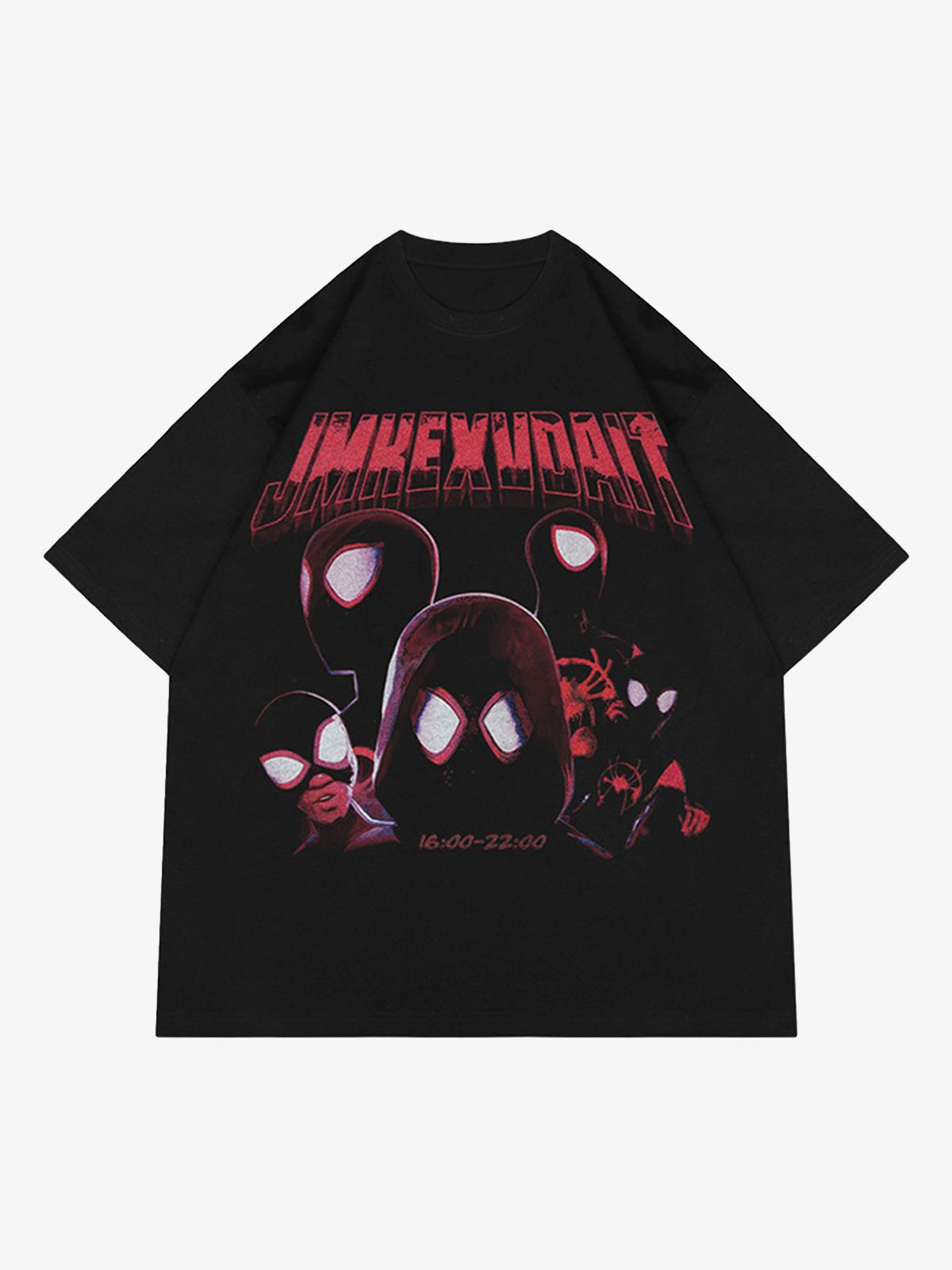 American Retro Fun Printed Street Rap T-shirt 
