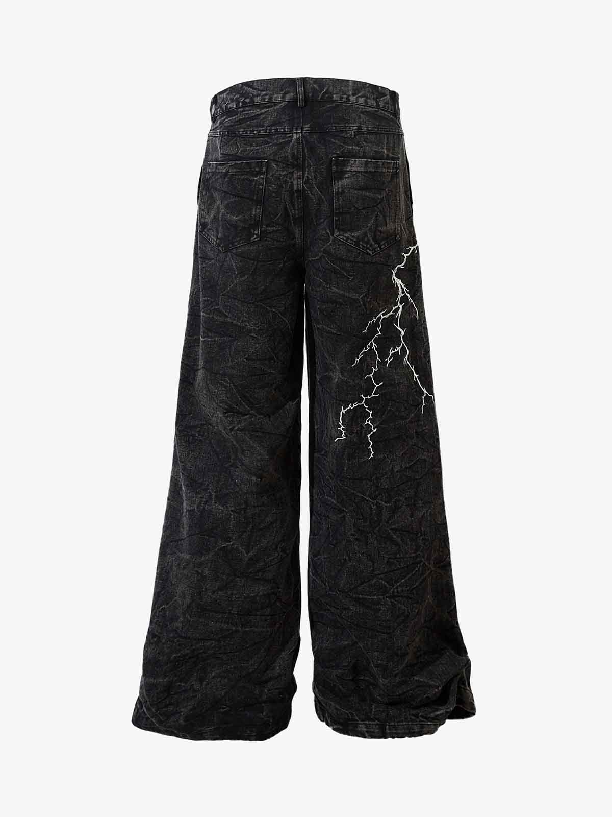 High Street Hip-hop Distressed Washed Jeans | Thesupermade®