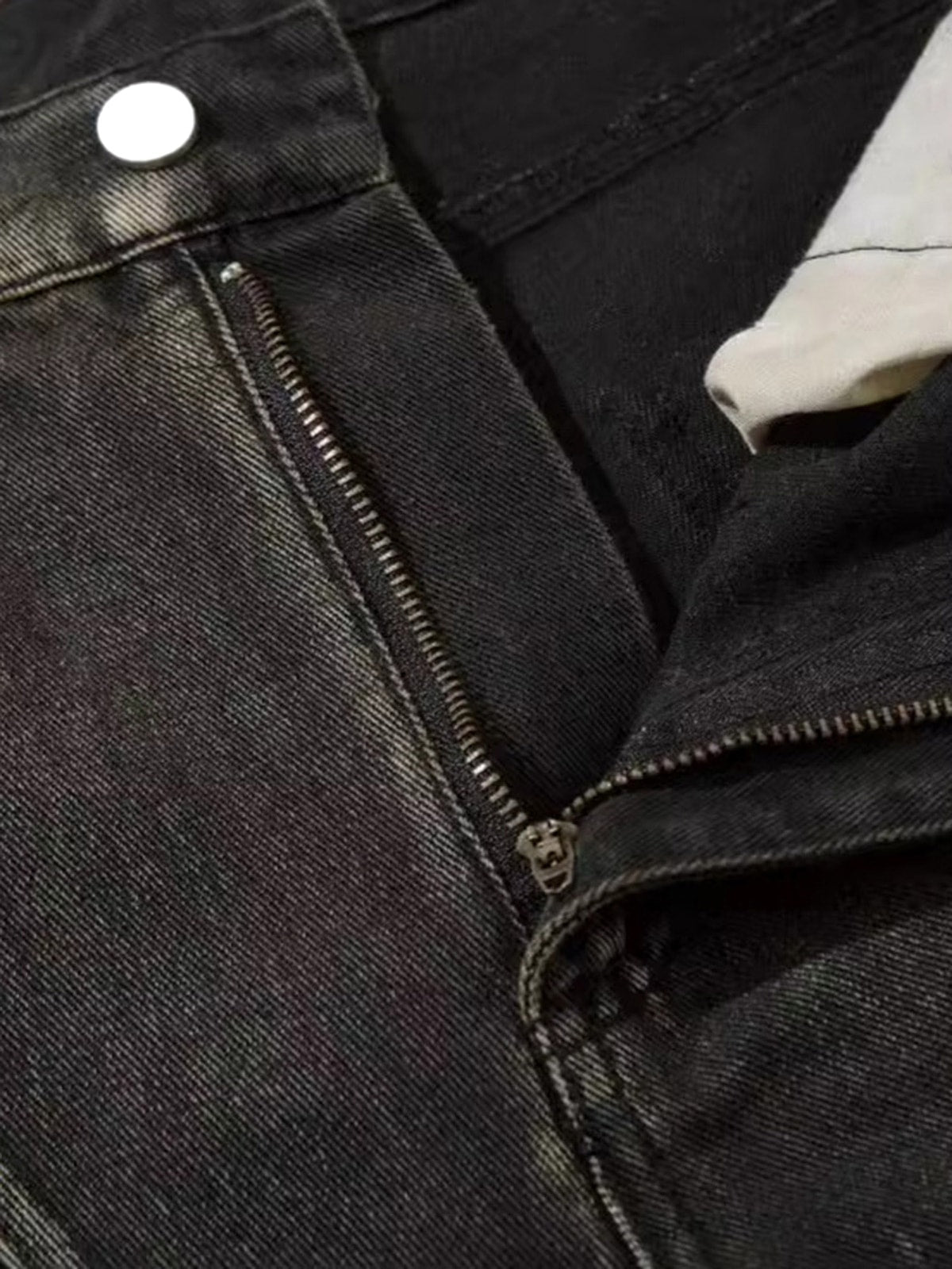 Thesupermade Washed Split Design Hip-Hop Horn Jeans - 2138 