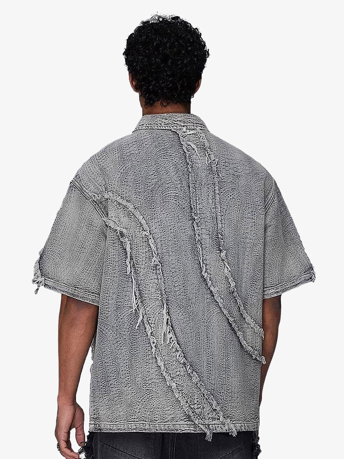 Washed Raw Edge Denim Shirt - 2064 