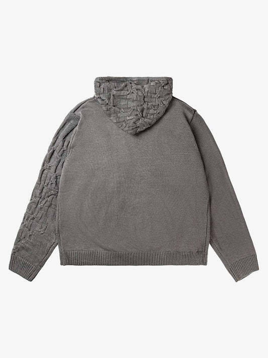 Asymmetric Irregular Knitted Sweater Hoodie 