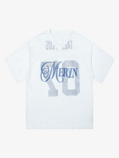 Jersey Mesh Blouse Hollow T-shirt 