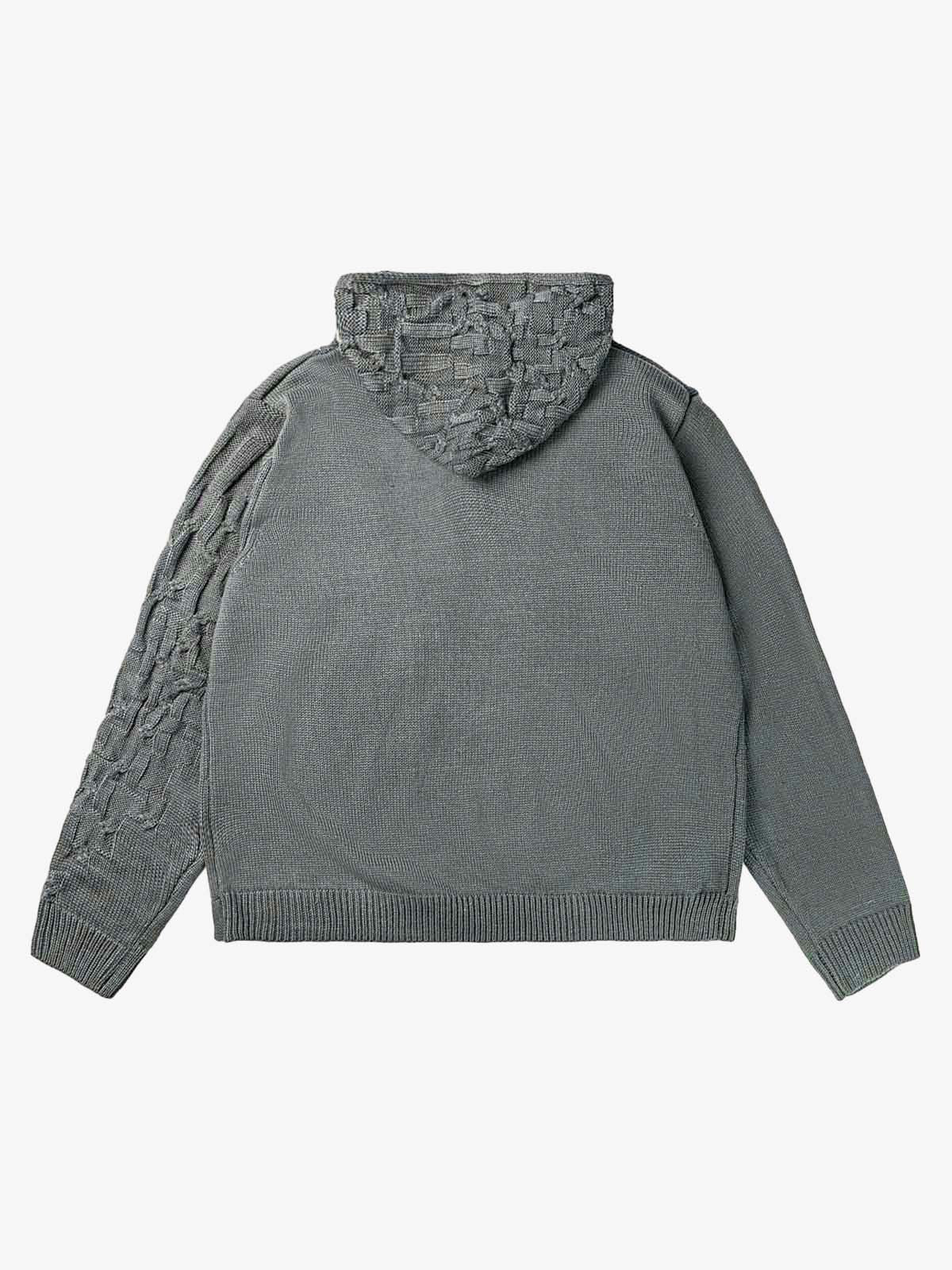 Asymmetric Irregular Knitted Sweater Hoodie 