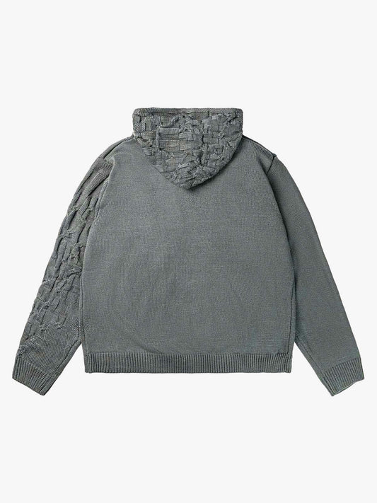 Asymmetric Irregular Knitted Sweater Hoodie 