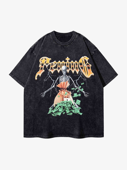 Thesupermade Hip Hop Skull Print T-shirt 