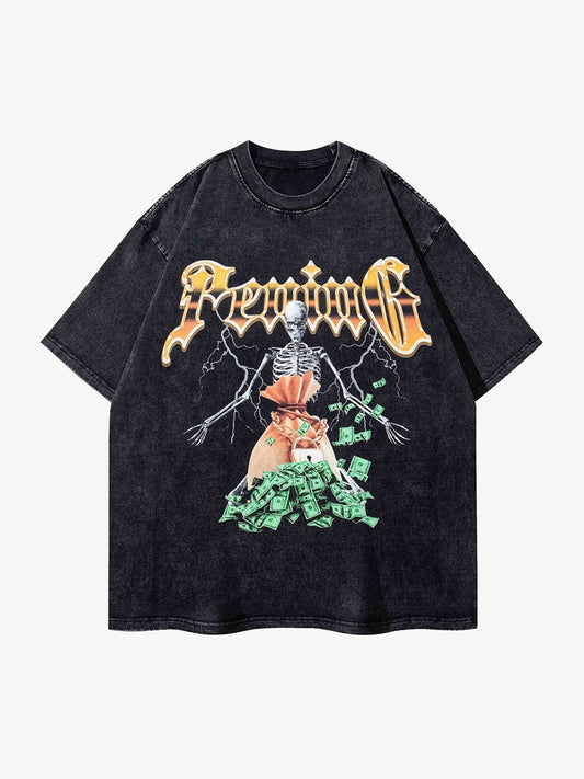 Thesupermade Hip Hop Skull Print T-shirt 