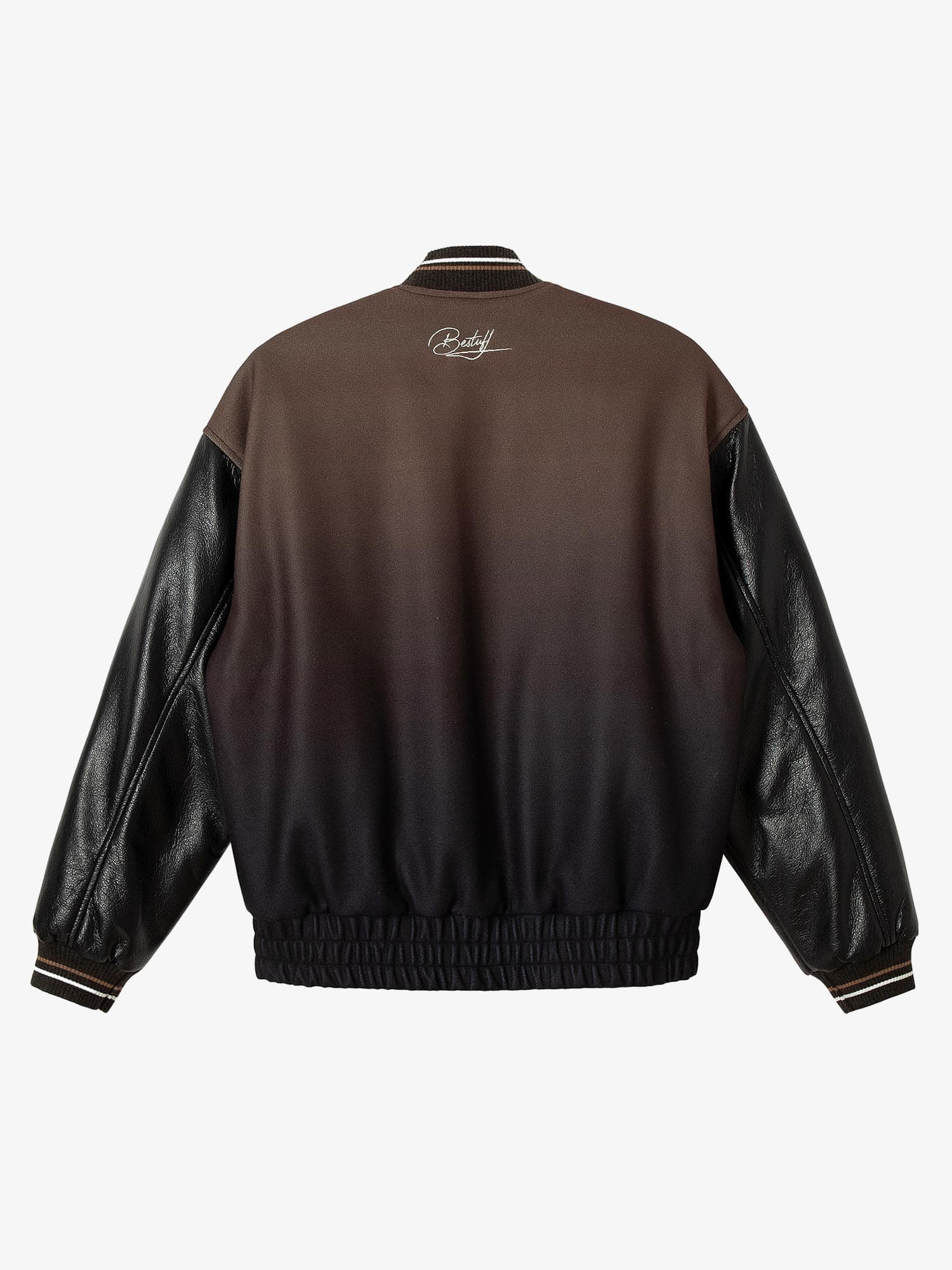 Thesupermade Siamese Cat Embroidery Leather Bomber Jacket - 2217 