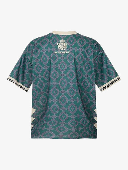 Always Strive Green Patterned Jersey V-Neck T-Shirt 