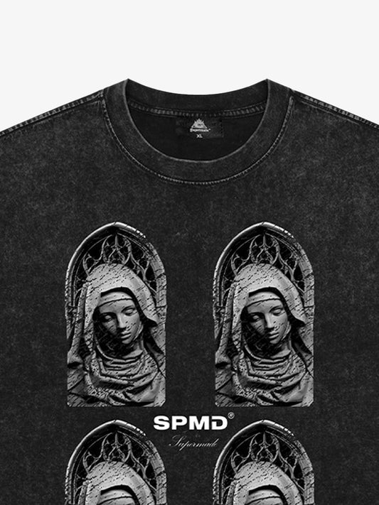Original Virgin Mary Mottled Sculpture Print T-Shirt 