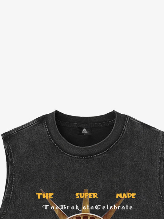 Original Fun Graffiti Print Vest Unique Graphic Tank Top 