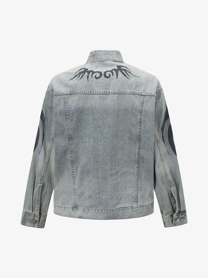 Retro Washed Totem Denim Jacket 