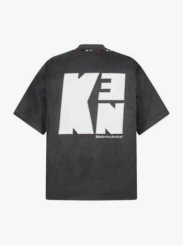 Embroidered Neckline Oversized T-Shirt 