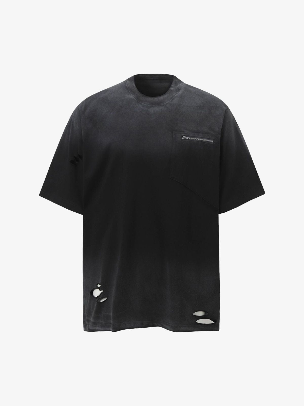 Street Dirty-Dye Distressed Cut Pocket T-shirt 