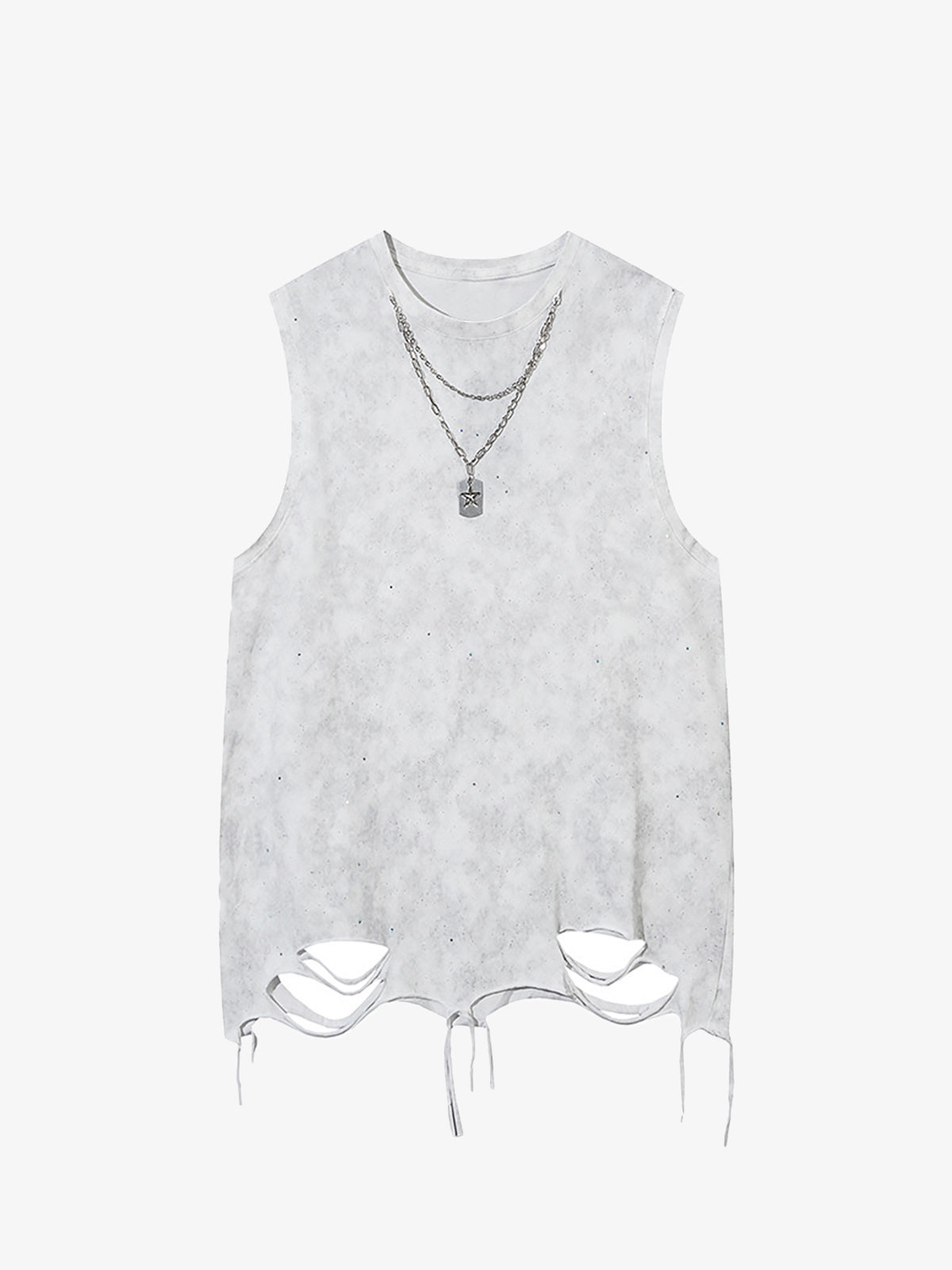 Street Chain Waistcoat Ripped Vest 