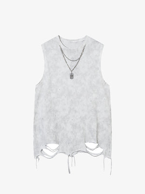Street Chain Waistcoat Ripped Vest 