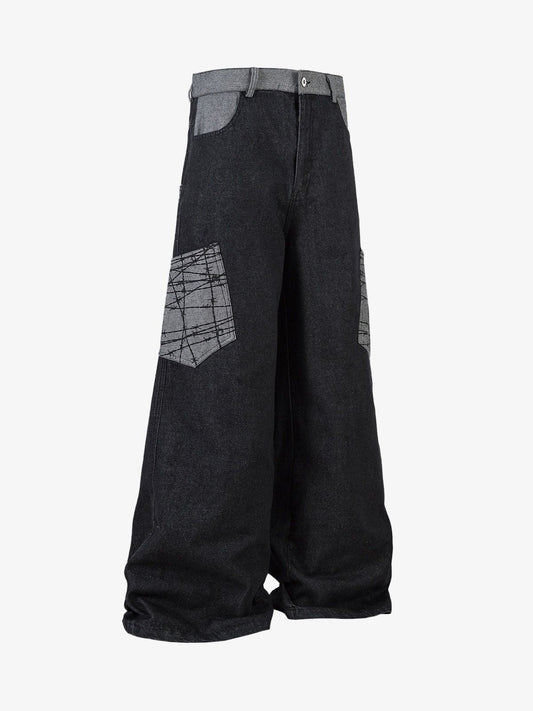 Patch Pocket Baggy Jeans 