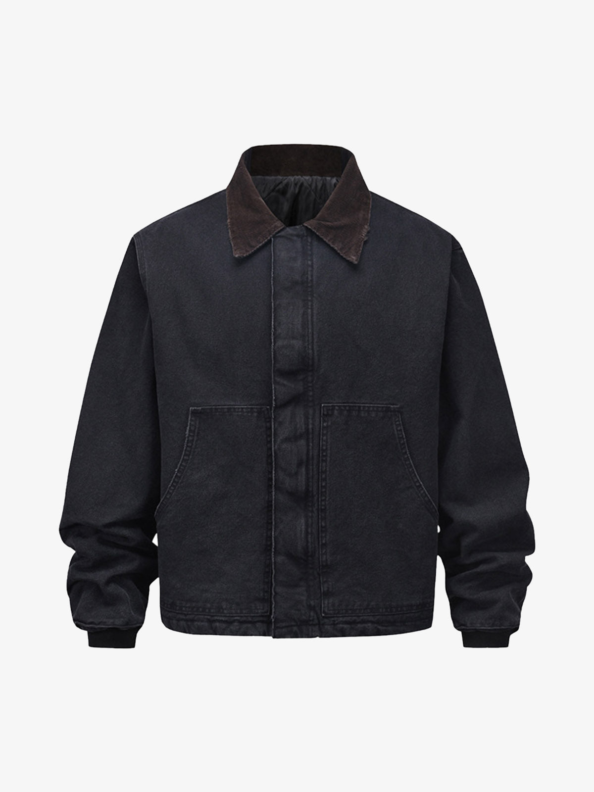 Vintage Washed Distressed Quilted Work Jacket 
