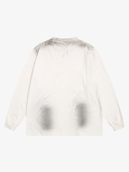 Thesupermade Distressed Hole Print Long-sleeved T-shirt 