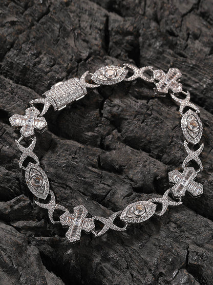 Evil Eye Copper Cross Bracelet 