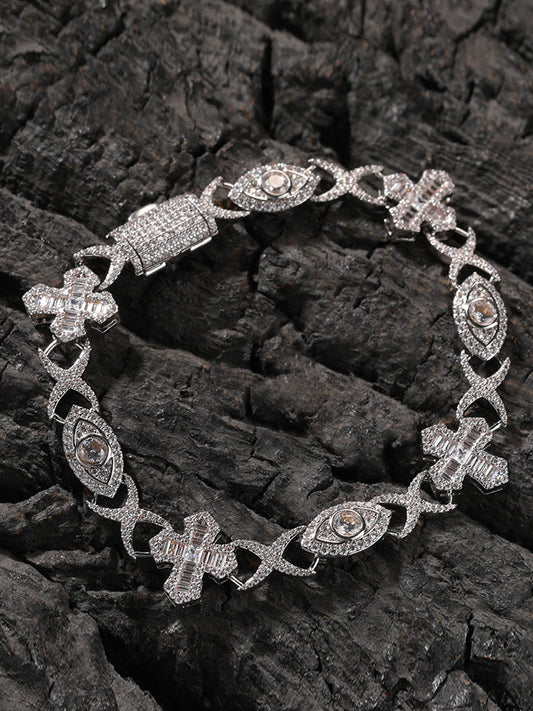 Evil Eye Copper Cross Bracelet 