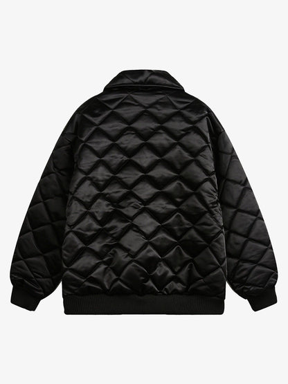 Thesupermade Pearl Letter Diamond Quilted Jacket 