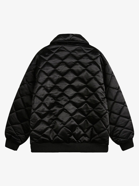 Thesupermade Pearl Letter Diamond Quilted Jacket 