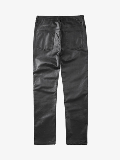 Thesupermade Retro Zipper Pocket Slim Straight Pants 