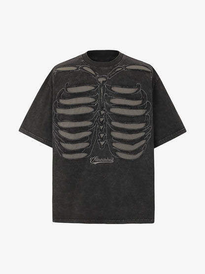 Skeleton Design Print Oversized T-Shirt 