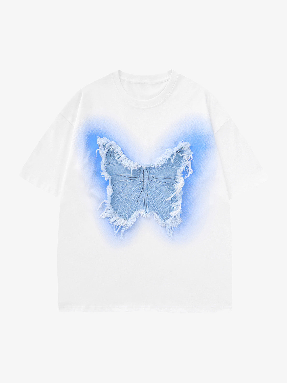 Butterfly Patch Embroidered Graphic T-Shirt 