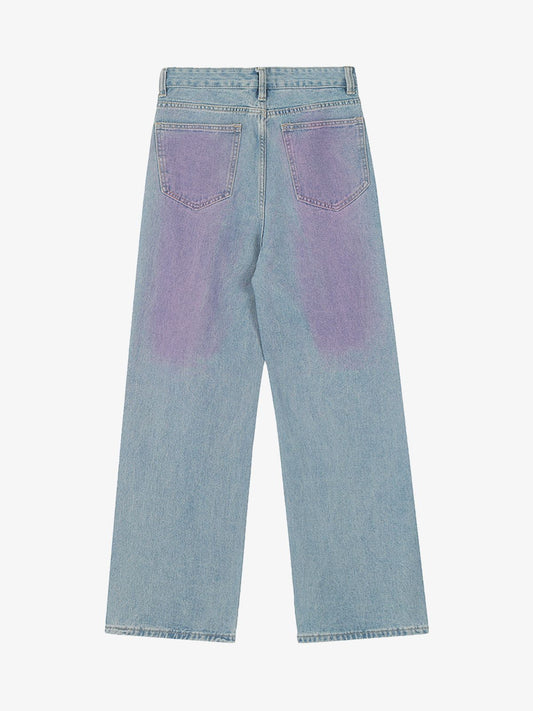Thesupermade American Retro Spray-painted Star Embroidered Jeans 