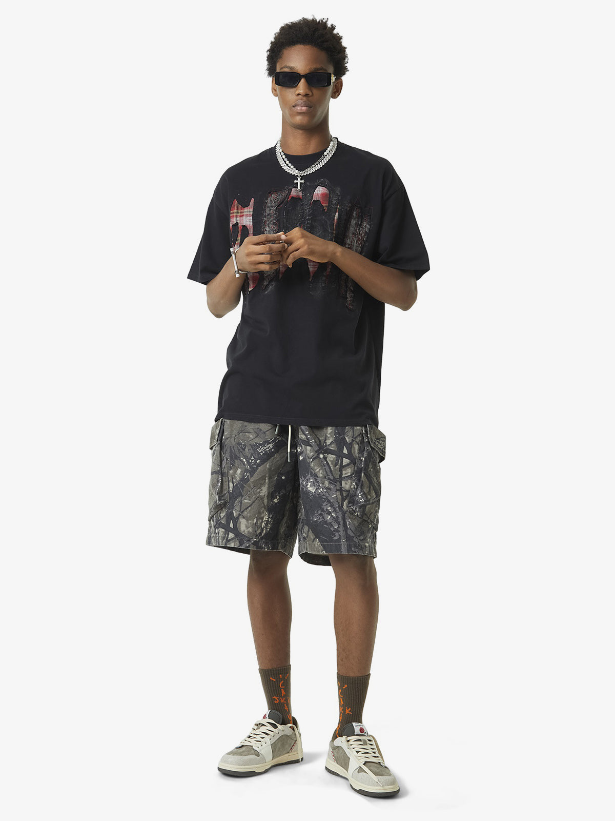 Thesupermade Street Contrast Color Embroidered T-shirt 