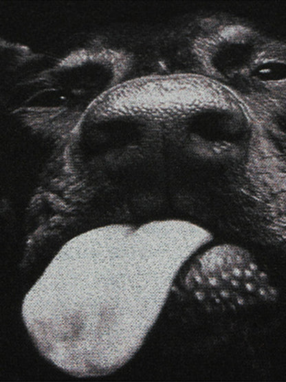 Thesupermade Doberman Print Washed Vintage T-shirt 