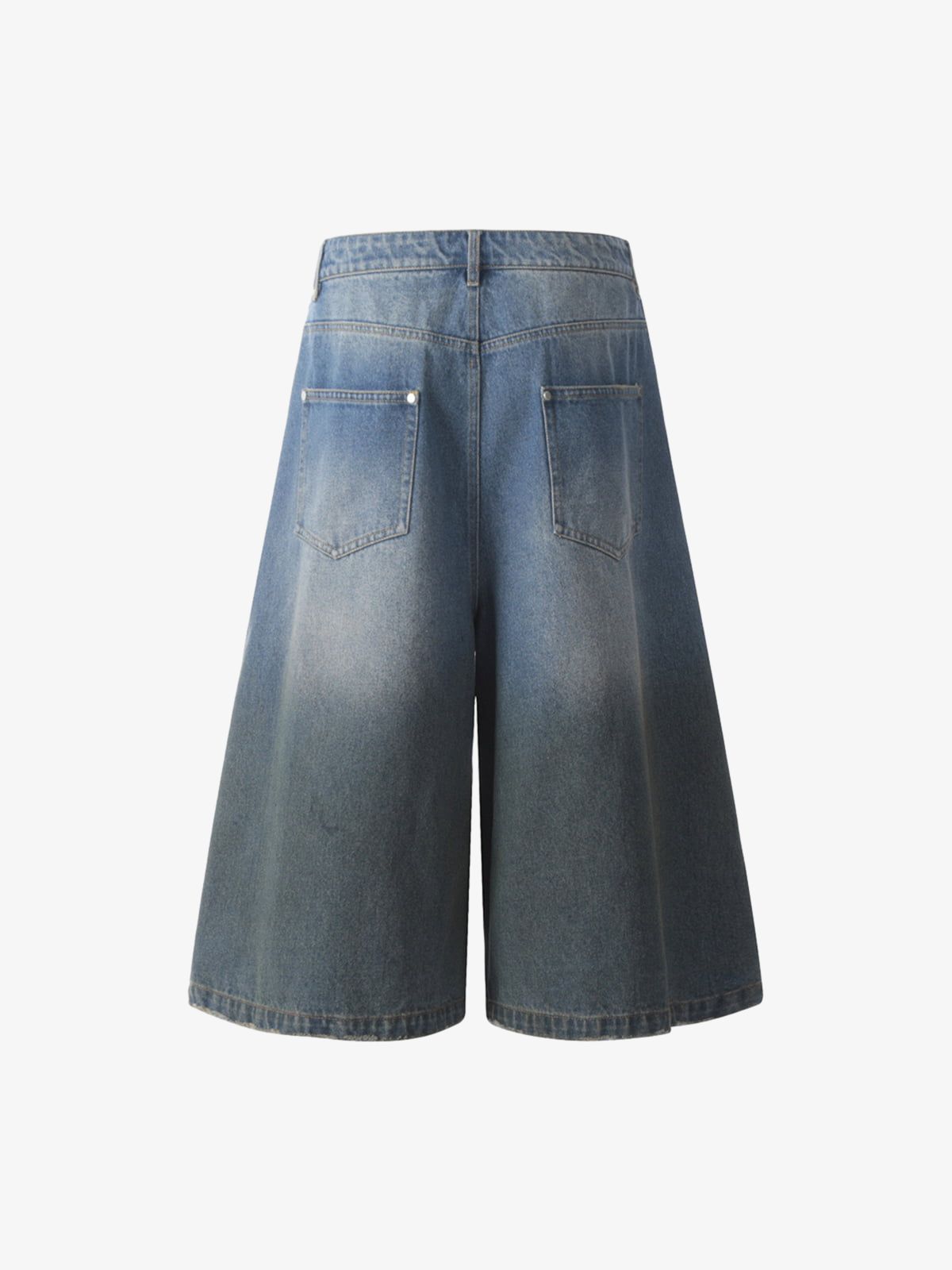 Washed White Denim Jorts 