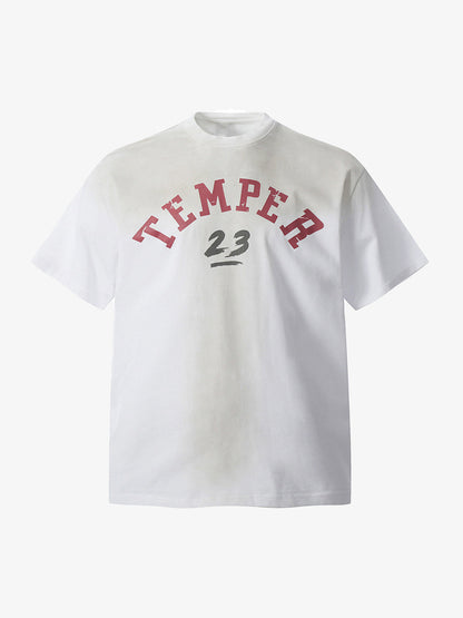 Street Distressed Tie-dye Letter Print T-shirt 