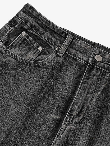 Wasteland Style Washed Distressed Pleated Flare Jeans 